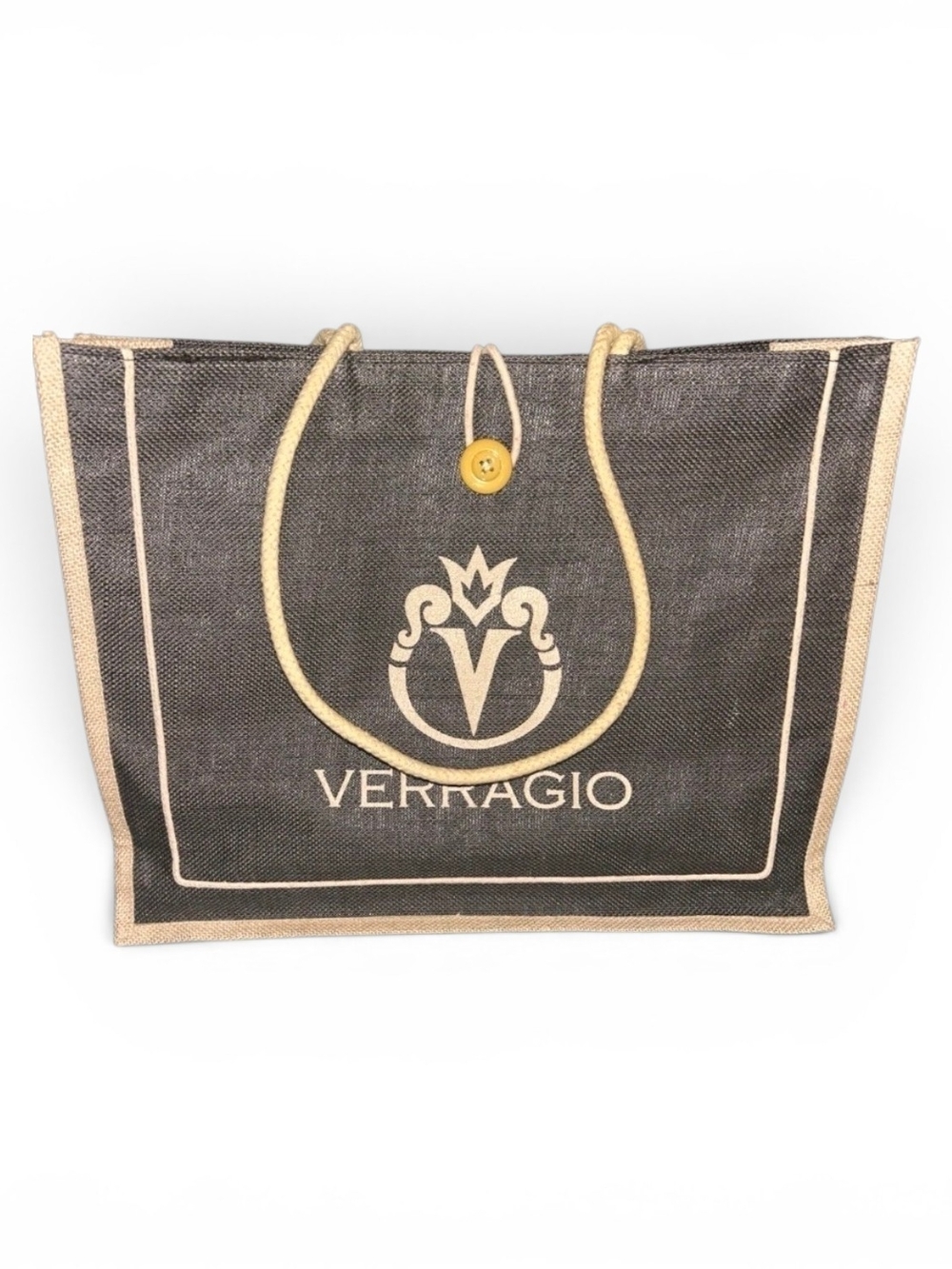 Verragio Black Tote with Cream Trim